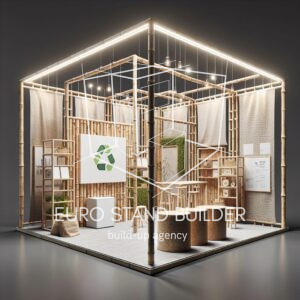 Sustainable exhibition booth frames and components made from eco-friendly materials