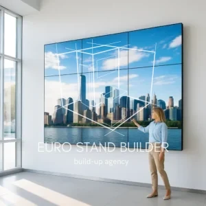 High-resolution video wall used for dynamic trade show presentations