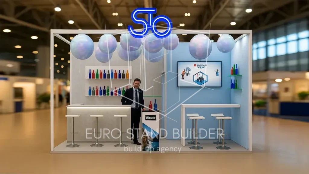 Corner Trade Show Booth Rental:<br> Size 3*5 (15 m²) - visualisation 0