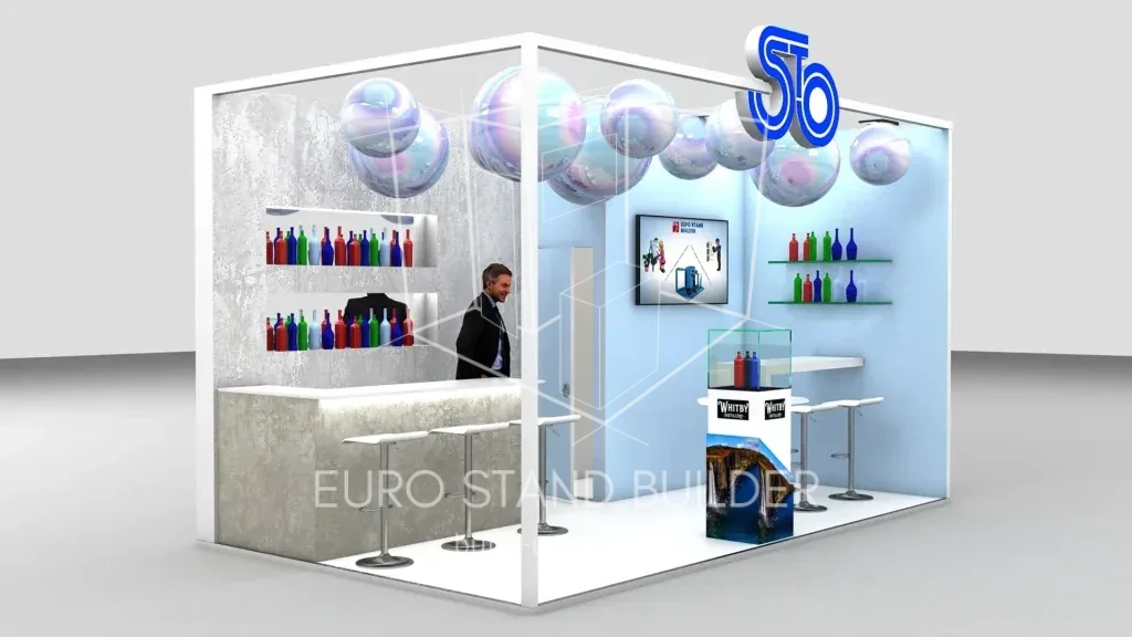Corner Trade Show Booth Rental:<br> Size 3*5 (15 m²) - visualisation 0