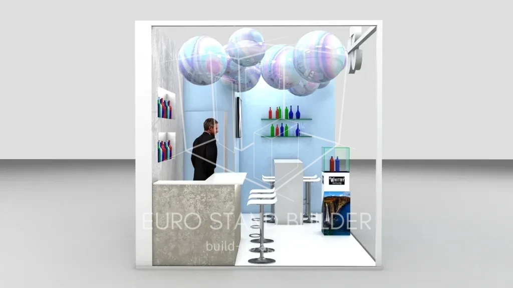 Corner Trade Show Booth Rental:<br> Size 3*5 (15 m²) - visualisation 3