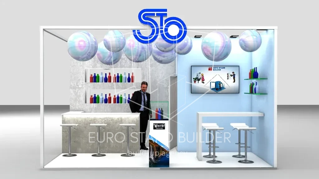 Corner Trade Show Booth Rental:<br> Size 3*5 (15 m²) - visualisation 2