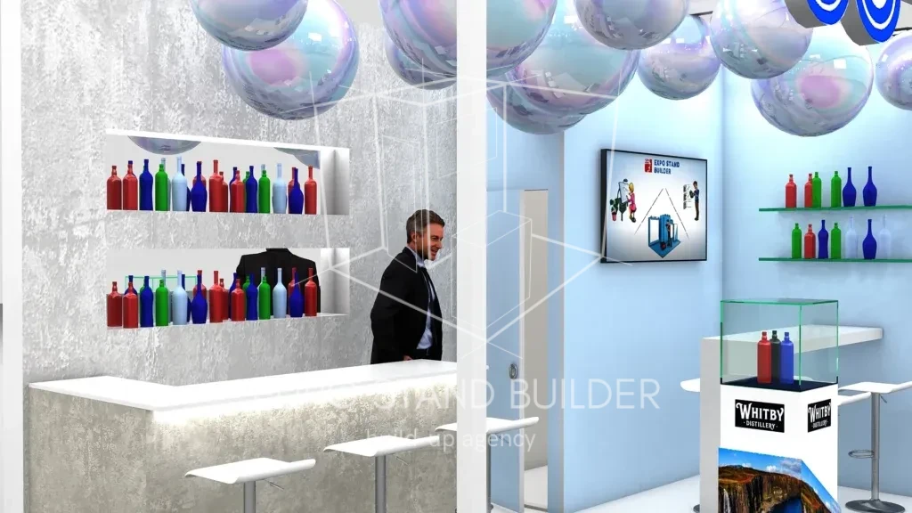 Corner Trade Show Booth Rental:<br> Size 3*5 (15 m²) - visualisation 4