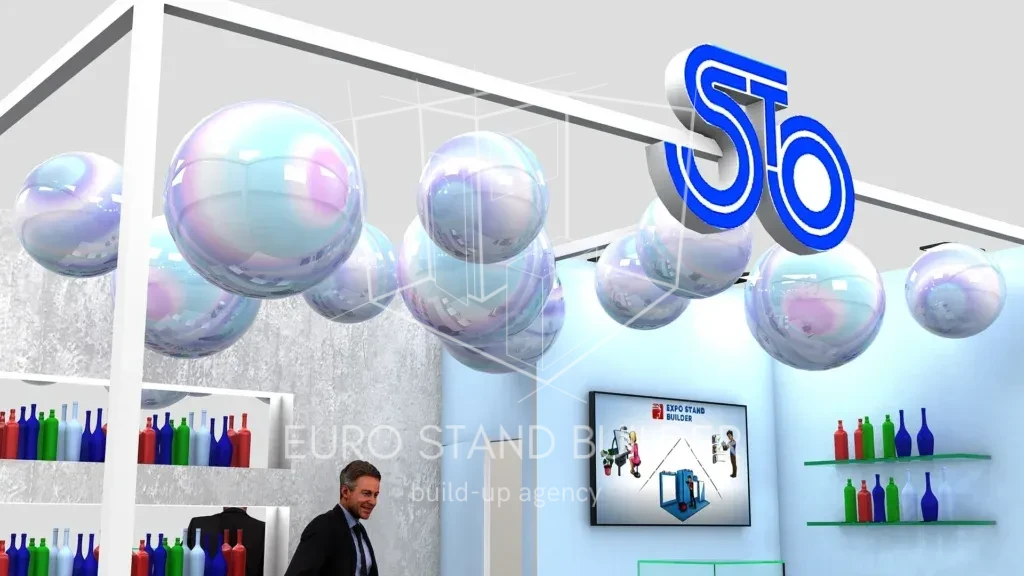 Corner Trade Show Booth Rental:<br> Size 3*5 (15 m²) - visualisation 8