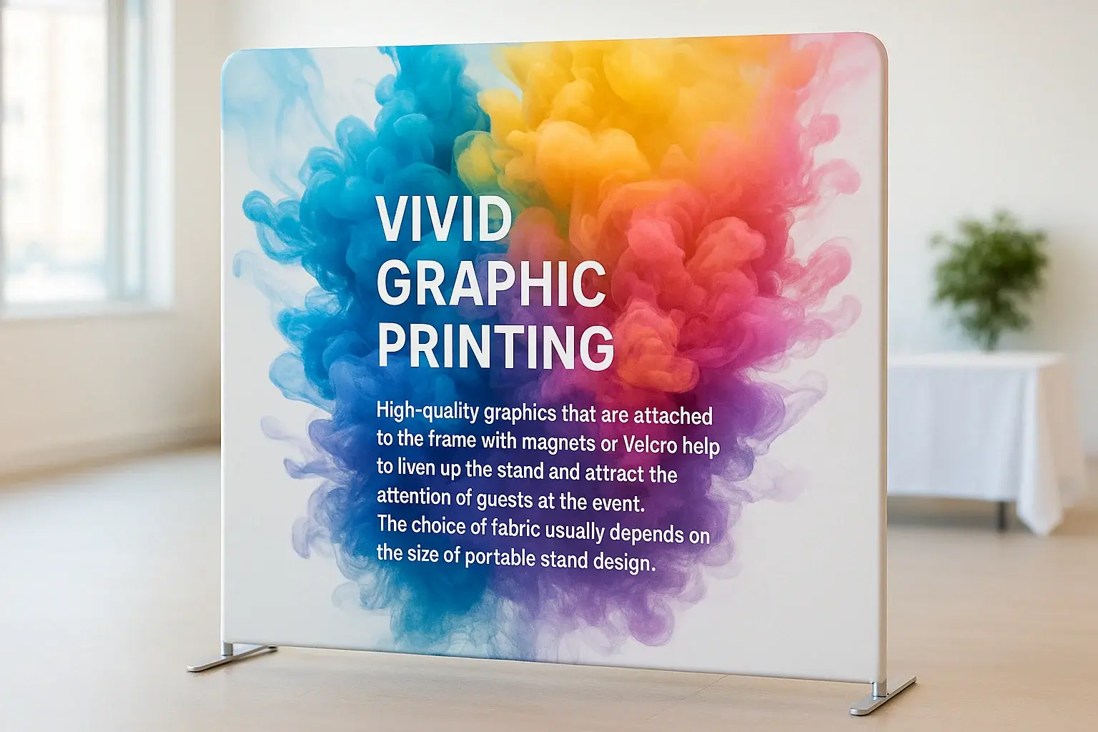 Exhibition booth with high-resolution, vivid graphic printing