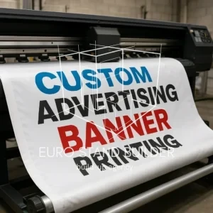 High-quality printed advertising banner designed for trade show branding