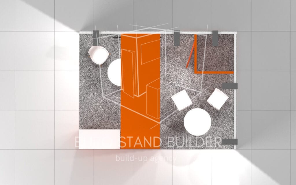 Rental of Corner Booth with Storage Room: Size 3*4 m² - visualisation 4