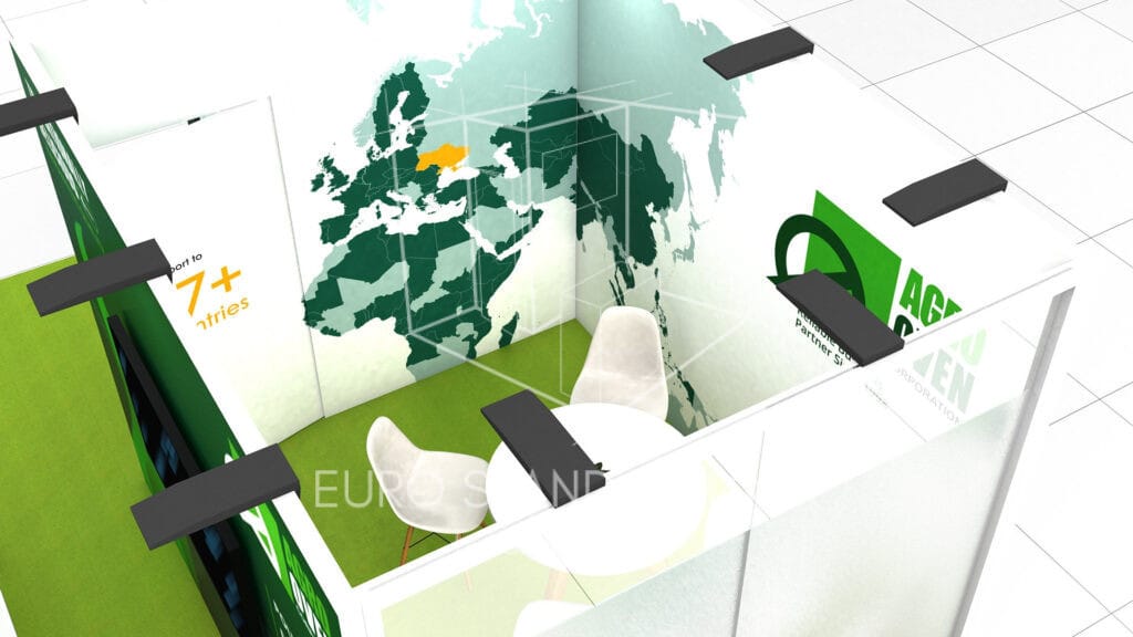 Tree Open Sides Custom Booth Rental: Size 5*5 m² - visualisation 0