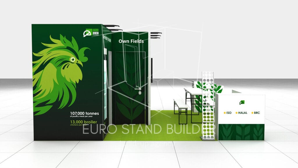 Tree Open Sides Custom Booth Rental: Size 5*5 m² - visualisation 3