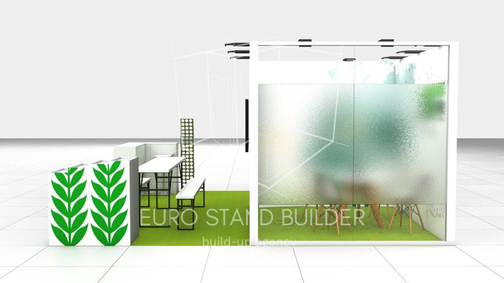 Tree Open Sides Custom Booth Rental: Size 5*5 m² - visualisation 2
