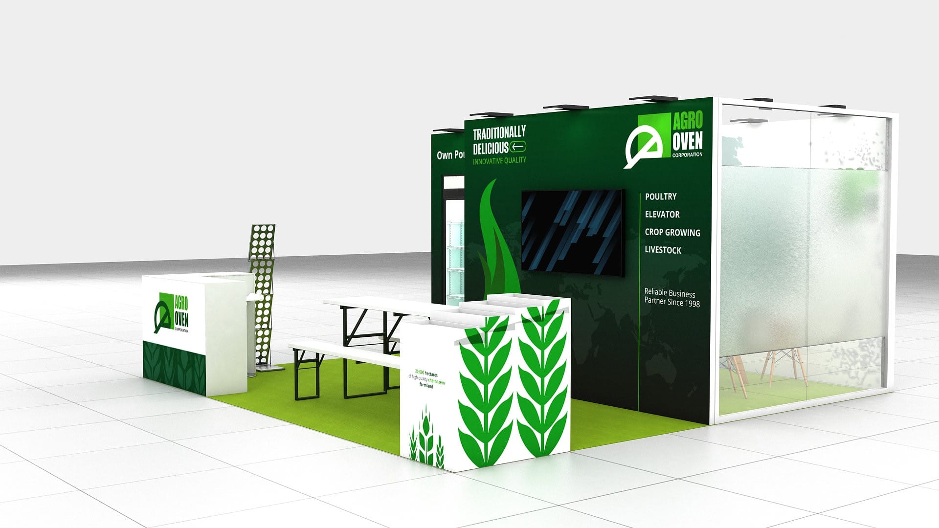 Tree Open Sides Custom Booth Rental: Size 5*5 m² - Image 3