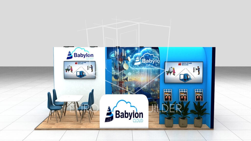 Two Sides Open Booth With Storage Room Rental: Size 5.5*4 m² - visualisation 7