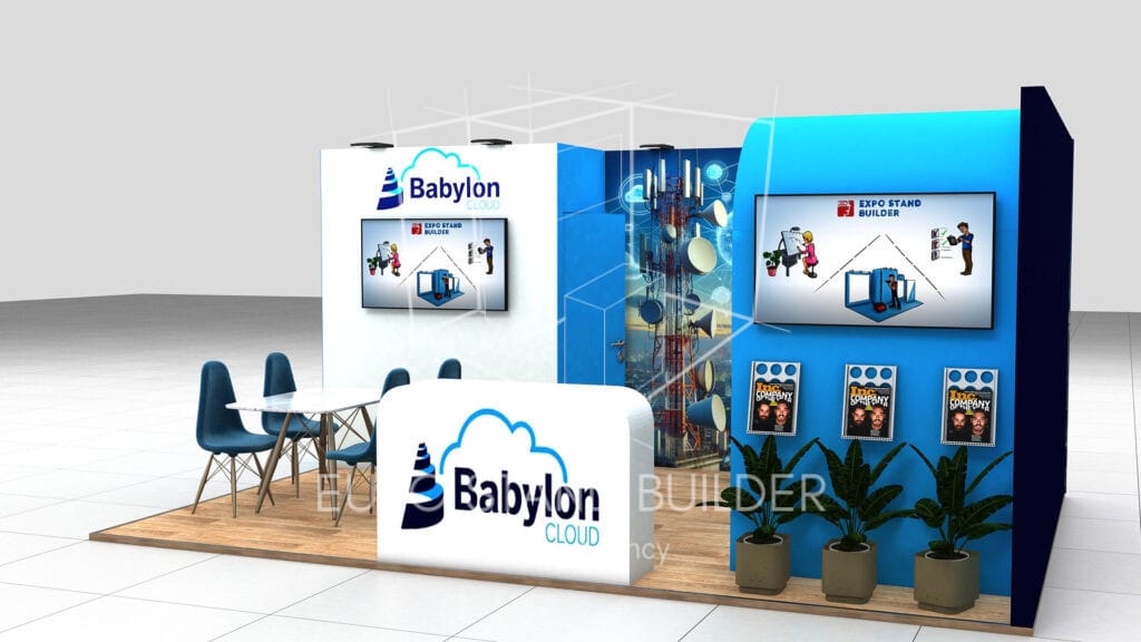 Two Sides Open Booth With Storage Room Rental: Size 5.5*4 m² - visualisation 6