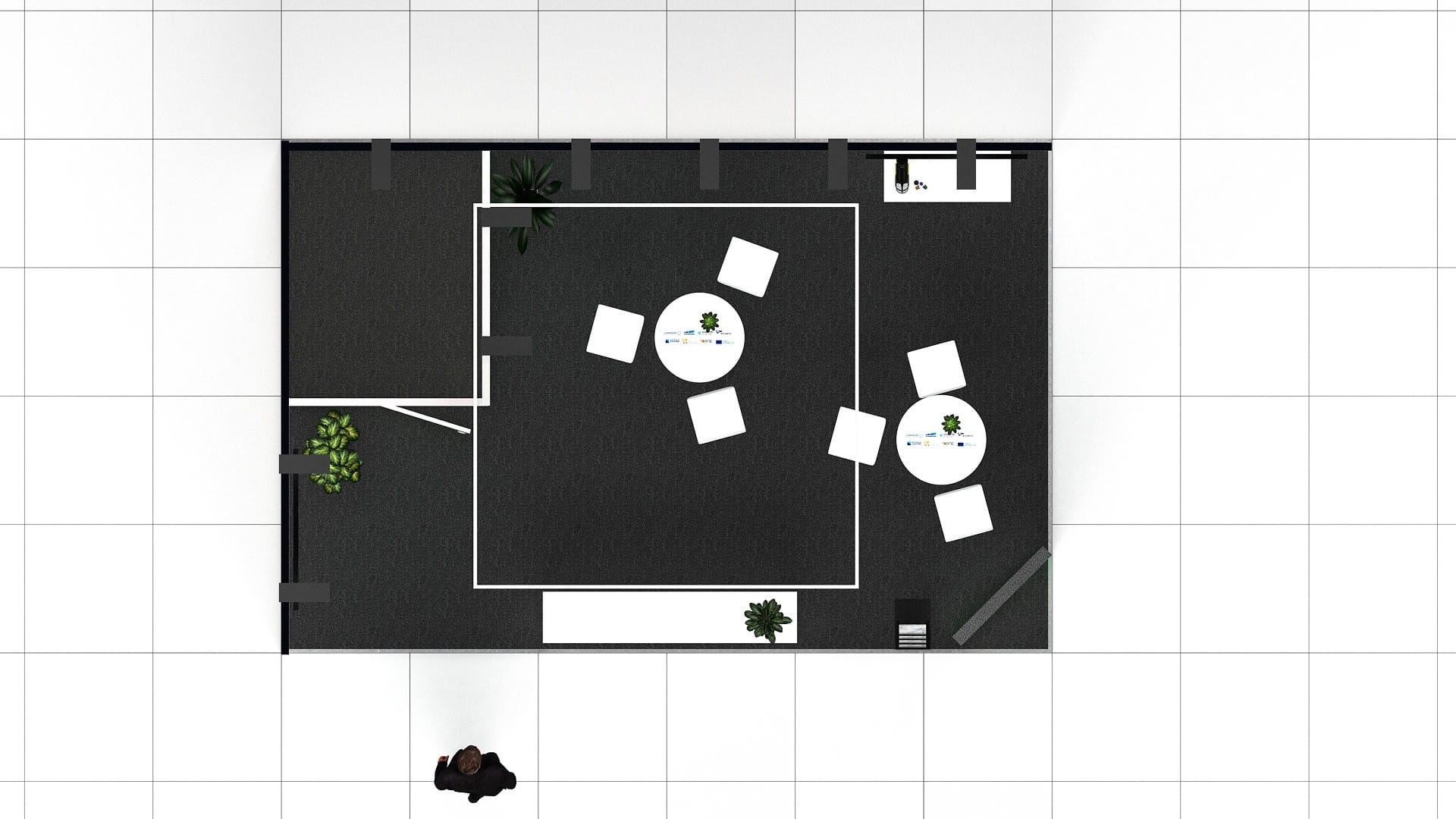 Rental of Corner Booth with Suspension: Size 6*4 m² - Image 2