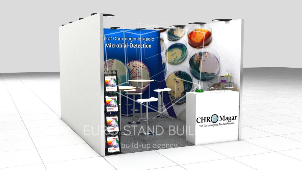 Standart Two Open Sides Booth Rental: Size 4*5 m² - visualisation 0