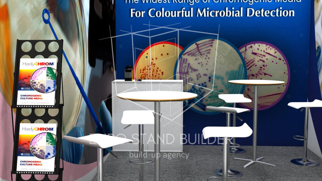 Standart Two Open Sides Booth Rental: Size 4*5 m² - visualisation 1