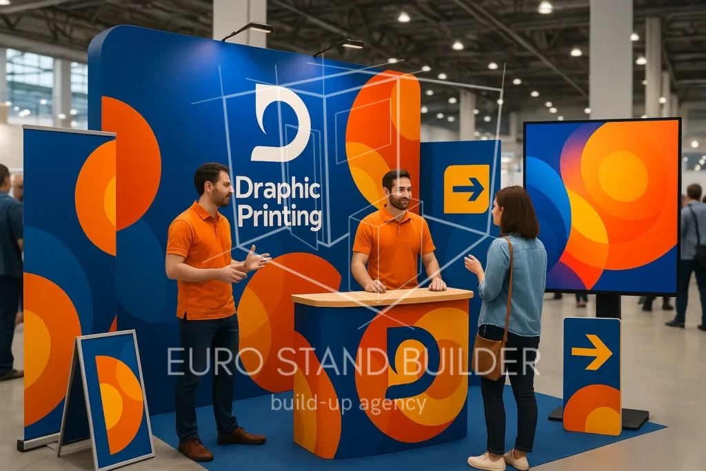 Compelling visual storytelling graphics designed to differentiate the booth