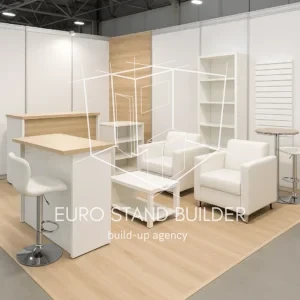 Branded advertising cubes used as eye-catching custom booth furniture — Photo 2