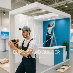 Professional on-site installation of custom exhibition booths