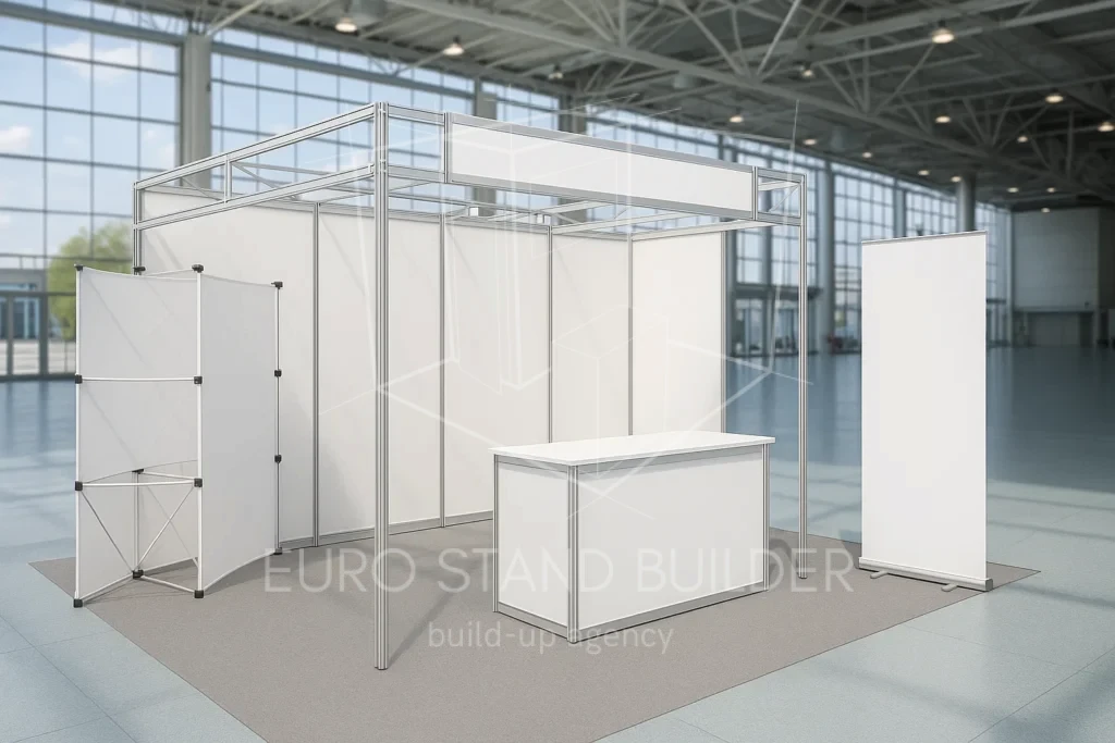 Conference exhibition booth showcasing