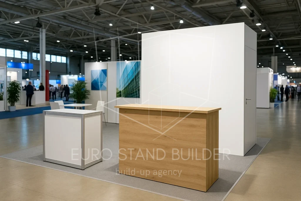 Sustainable exhibition booth frames and components made from eco-friendly materials