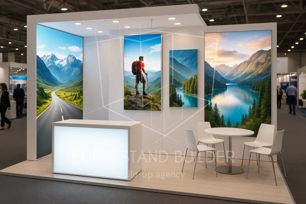 Conference exhibition booth showcasing