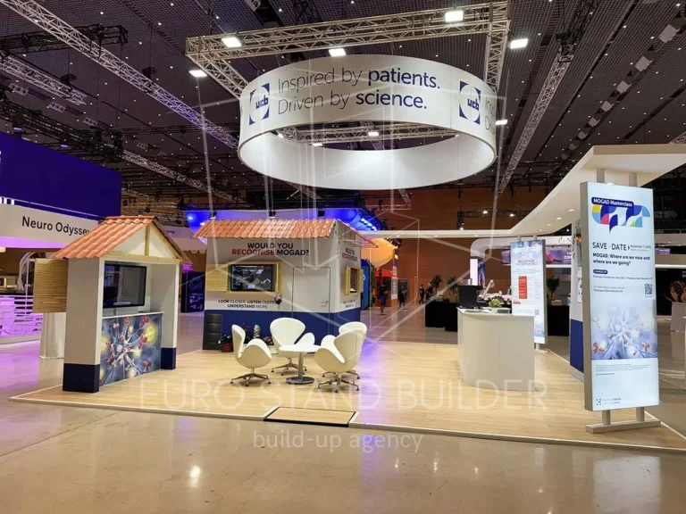 Custom exhibition stand executed in Barcelona, Spain by Euro Stand Builder – over 10 years of experience in the industry.