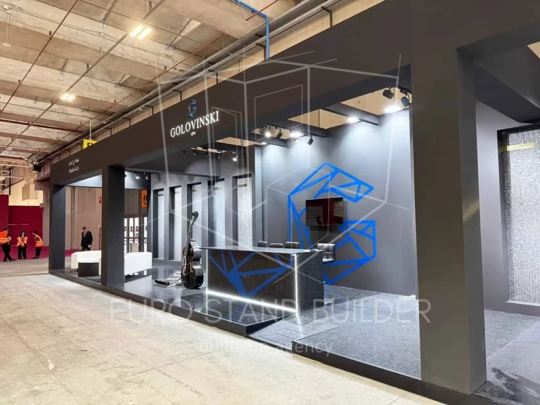 Modular exhibition stand in Verona, Italy – Euro Stand Builder ensures quality and timely delivery.