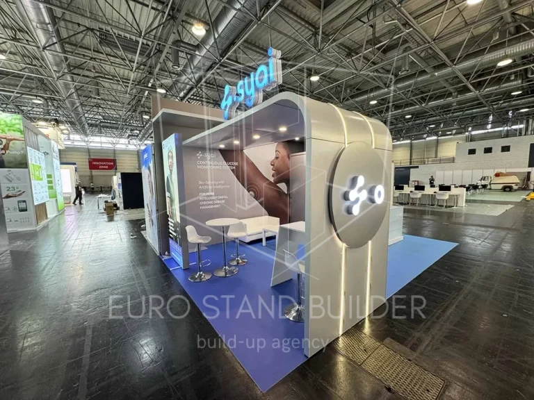 Exhibition stand built by Euro Stand Builder in Vienna, Austria – combining creativity and compliance for EU trade shows.
