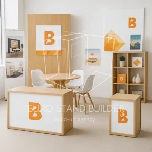 Custom-made furniture to enhance trade show booth presentation